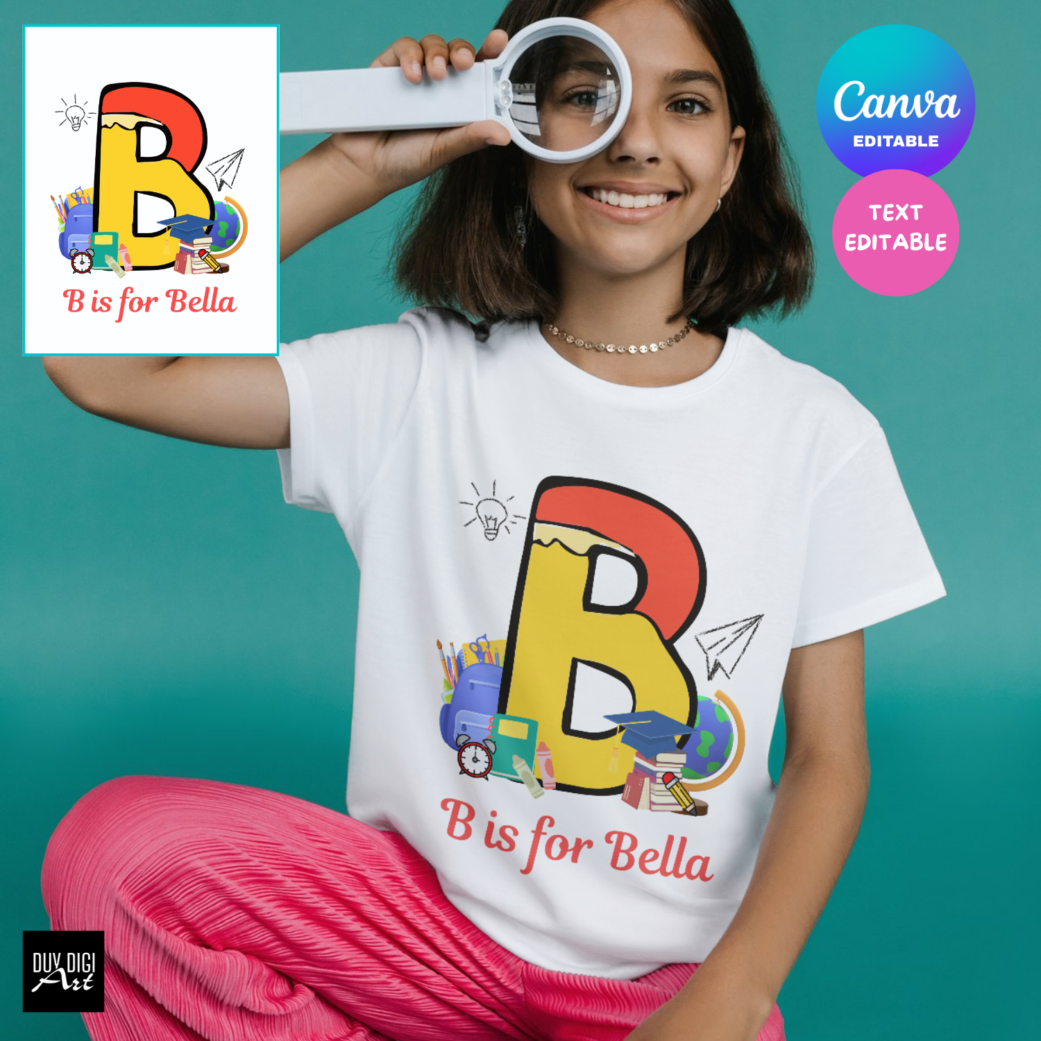 Alphabet style 1 - Banner2 Custom Alphabet Kid/ Boy Girl Name For School