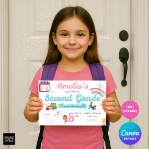 Custom First Day of School Sign Template - [Digital File]