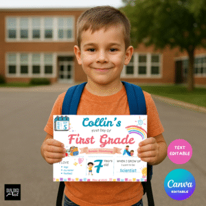 Custom First Day of School Sign Template - [Digital File]