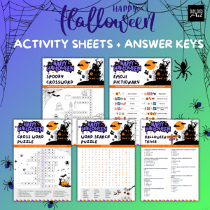 10 Halloween Kids Activity Pack; Halloween Puzzles; Kids Word Search, Crossword Puzzles; Halloween Trivia; Halloween Games, Halloween Maze