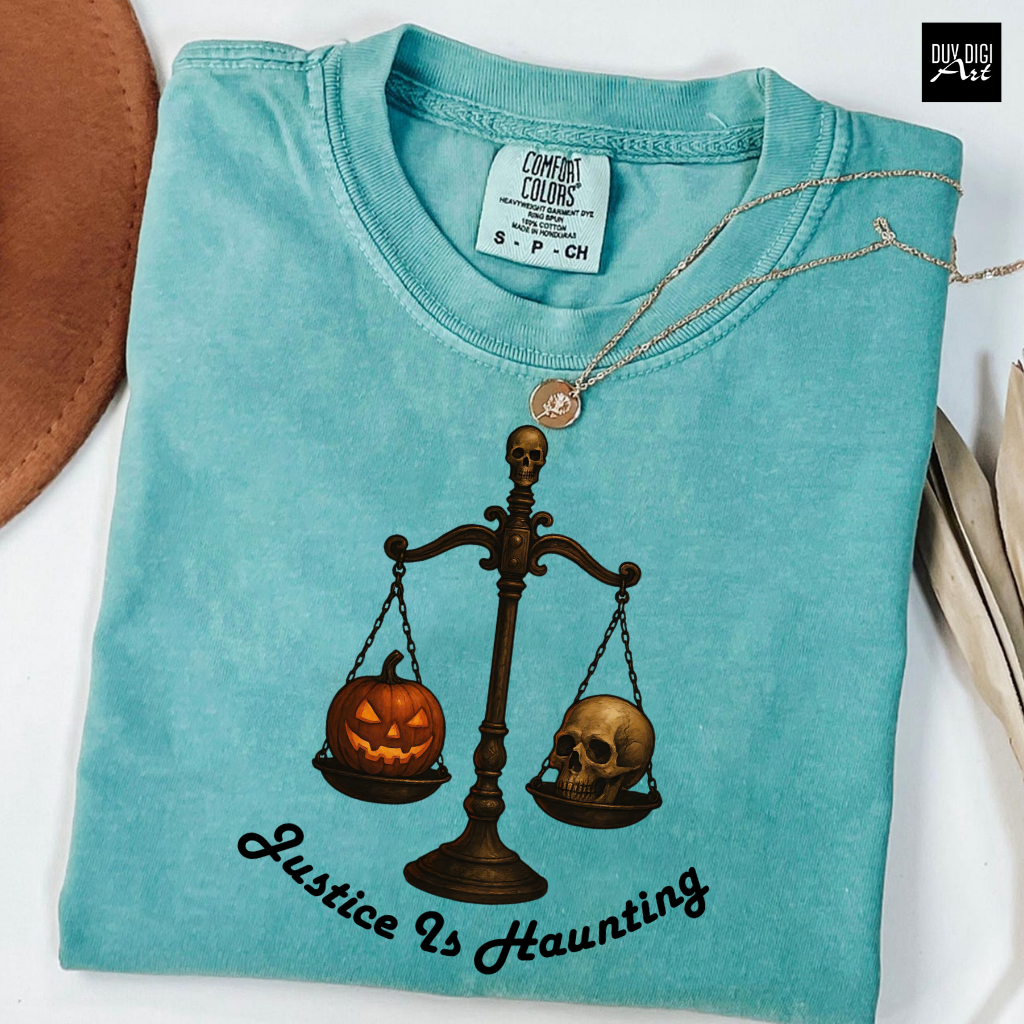 Justice is Hauting - banner - 7 Justice is Haunting PNG | Halloween Quote PNG